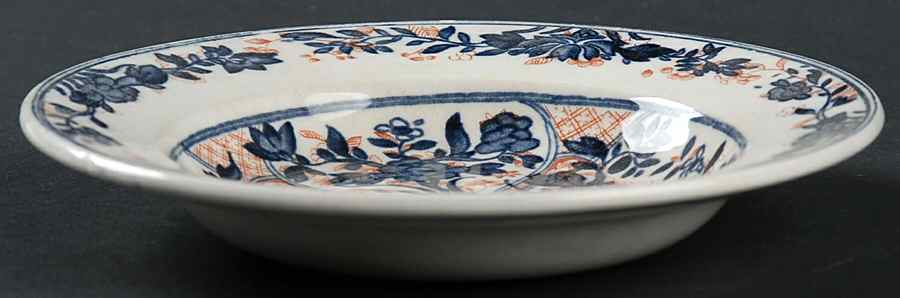 Ningpo (Blue Trim) Rim Fruit/Dessert (Sauce) Bowl by Wedgwood-1