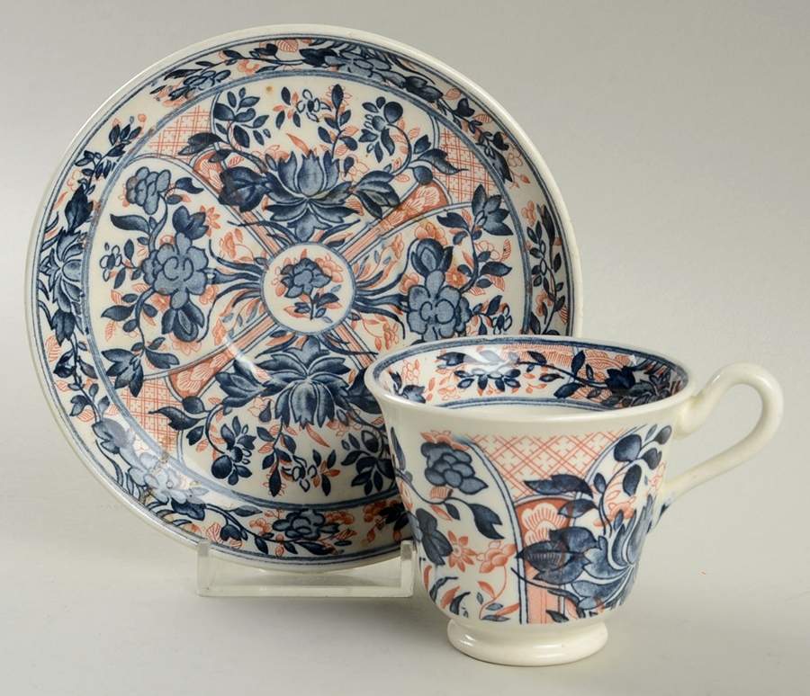 Ningpo (Blue Trim) Footed Demitasse Cup & Saucer Set by Wedgwood-1