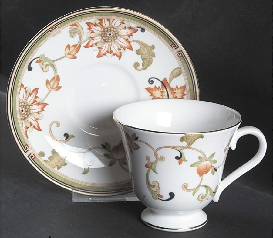 Oberon Victoria Shape Footed Cup & Saucer Set by Wedgwood-1