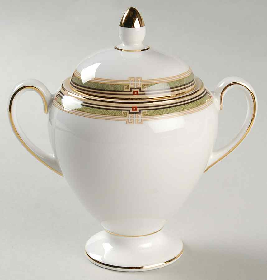 Oberon Globe Shape Sugar Bowl & Lid by Wedgwood-1