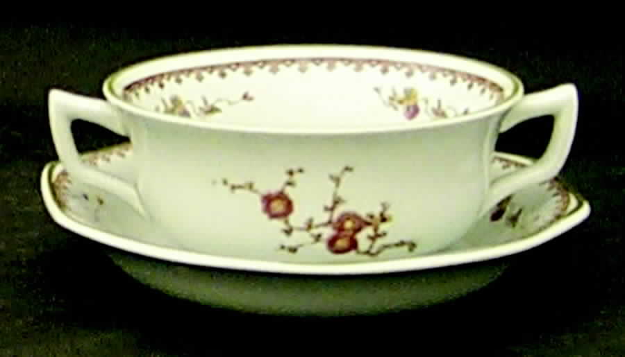 Old Chelsea Flat Cream Soup Bowl & Saucer Set by Wedgwood-1