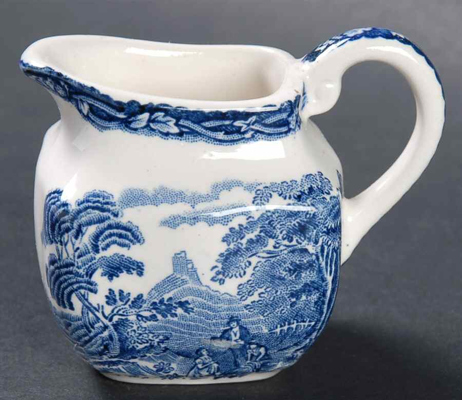 Old English Village Blue Individual Creamer by Wedgwood-1