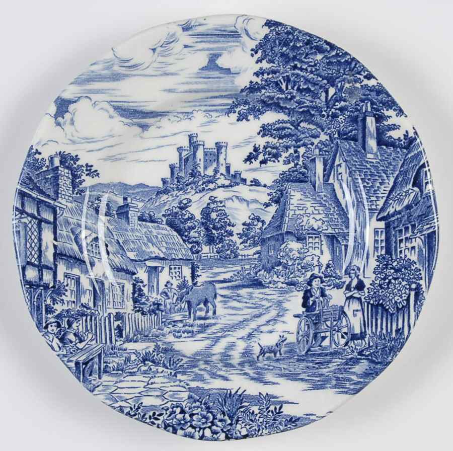 Old English Village Blue Bread & Butter Plate by Wedgwood-1