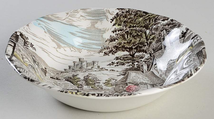 Old English Village Brown Multicolor Coupe Cereal Bowl by Wedgwood-1