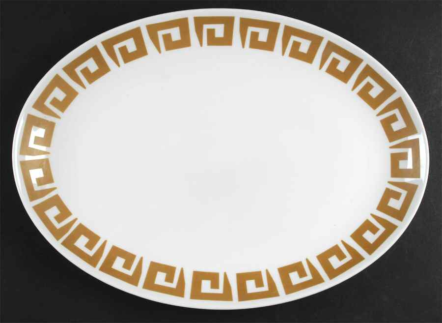Old Gold Keystone 15" Oval Serving Platter by Wedgwood-1