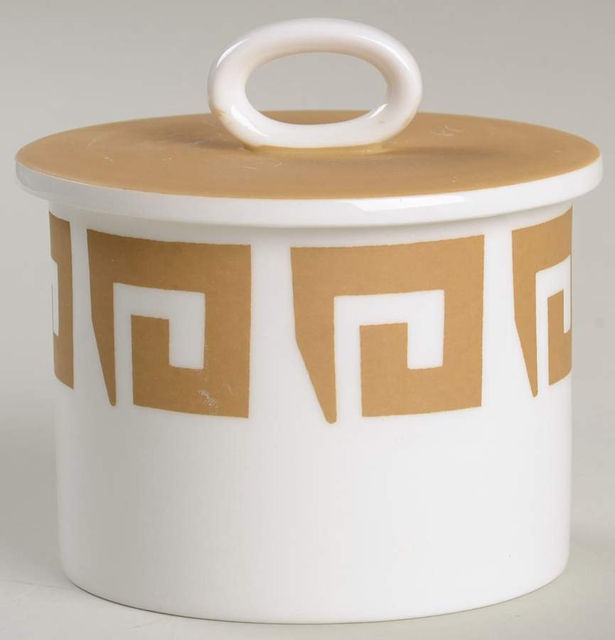 Old Gold Keystone Sugar Bowl & Lid by Wedgwood-1