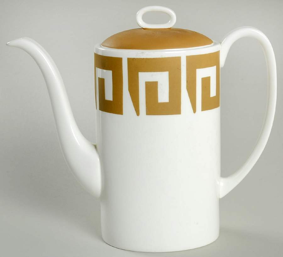 Old Gold Keystone Coffee Pot & Lid by Wedgwood-1