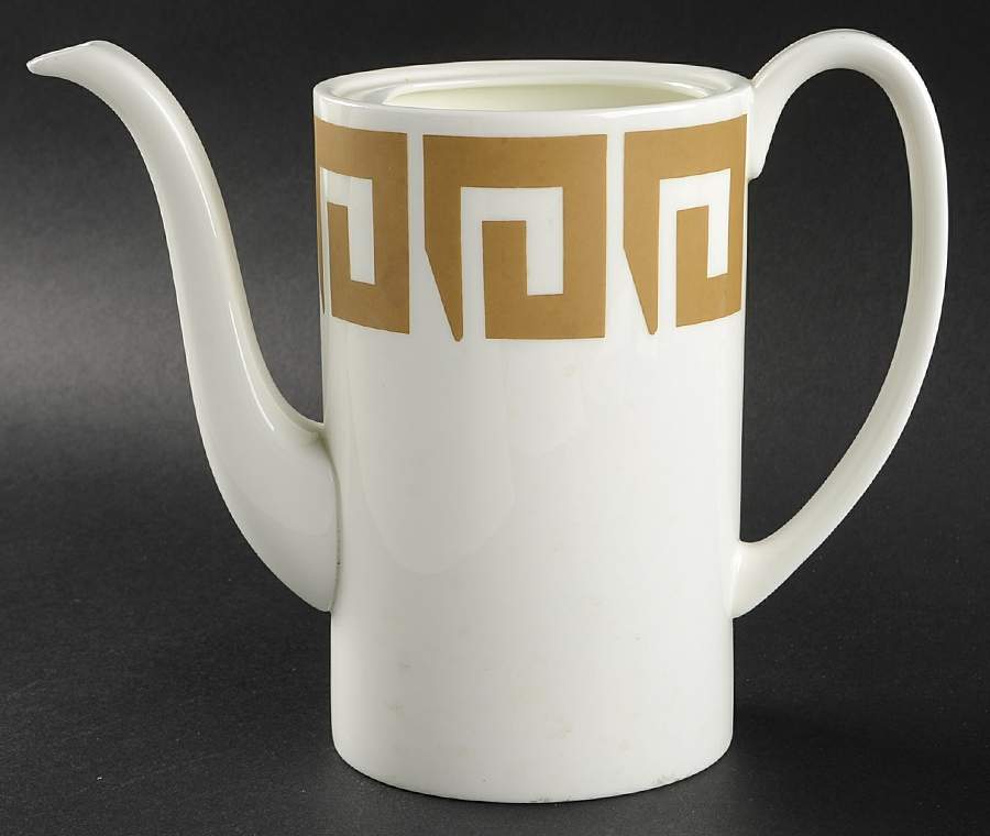 Old Gold Keystone Coffee Pot No Lid by Wedgwood-1
