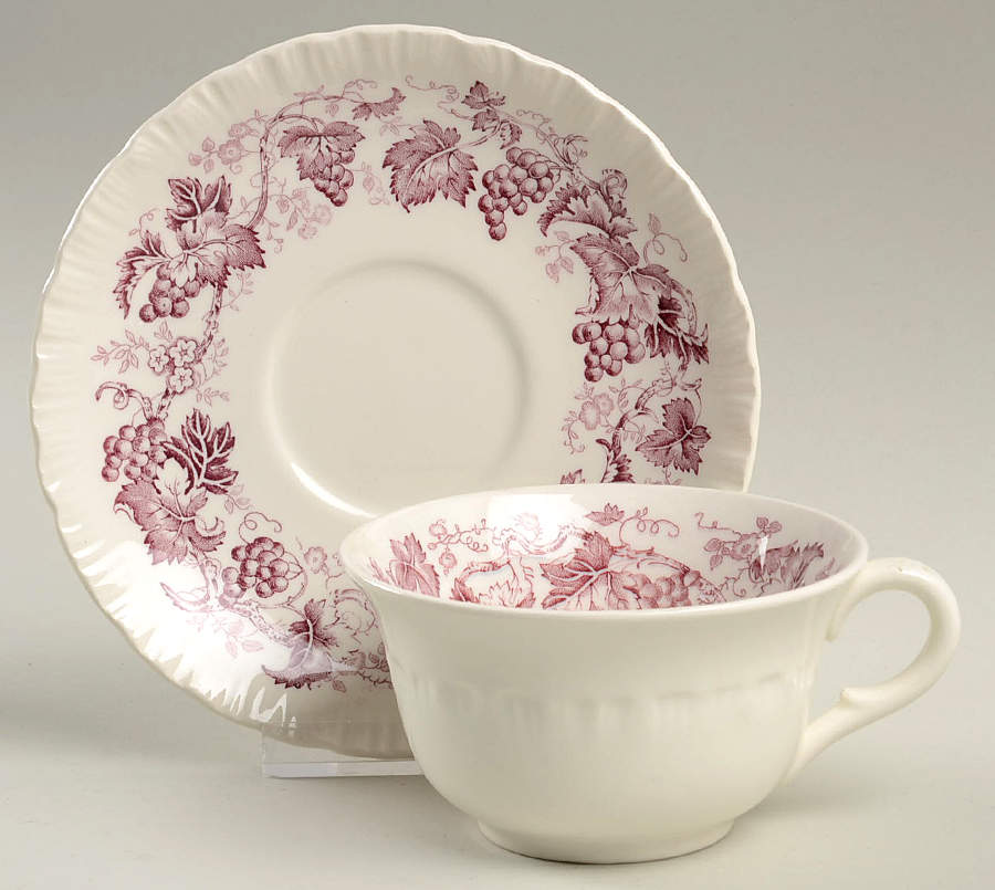 Old Vine Purple Flat Cup & Saucer Set by Wedgwood-1