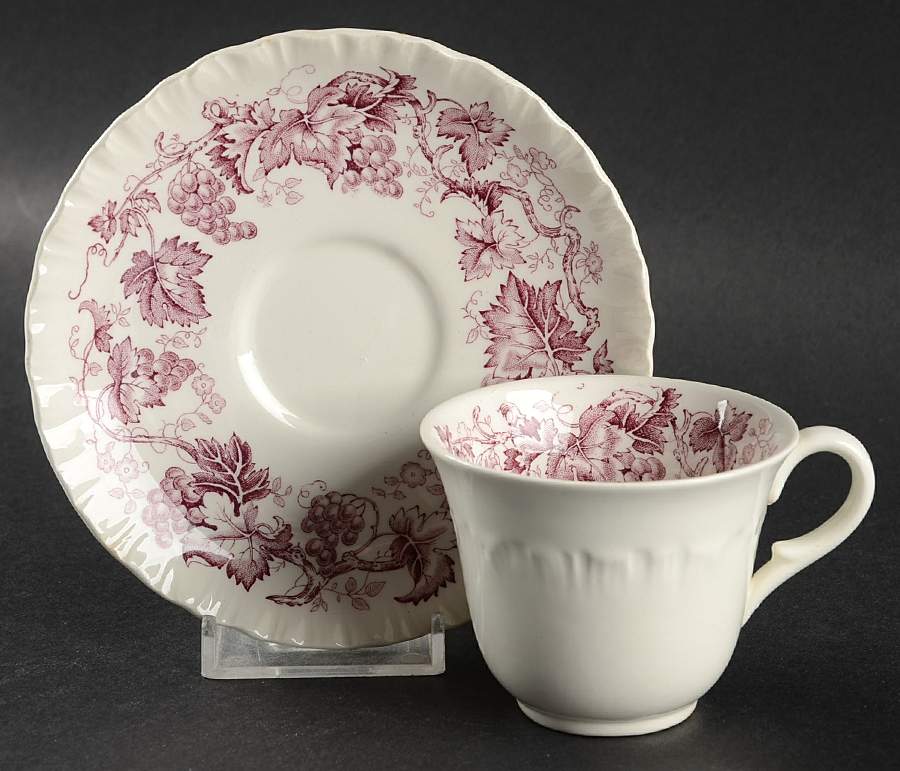 Old Vine Purple Flat Demitasse Cup & Saucer Set by Wedgwood-1