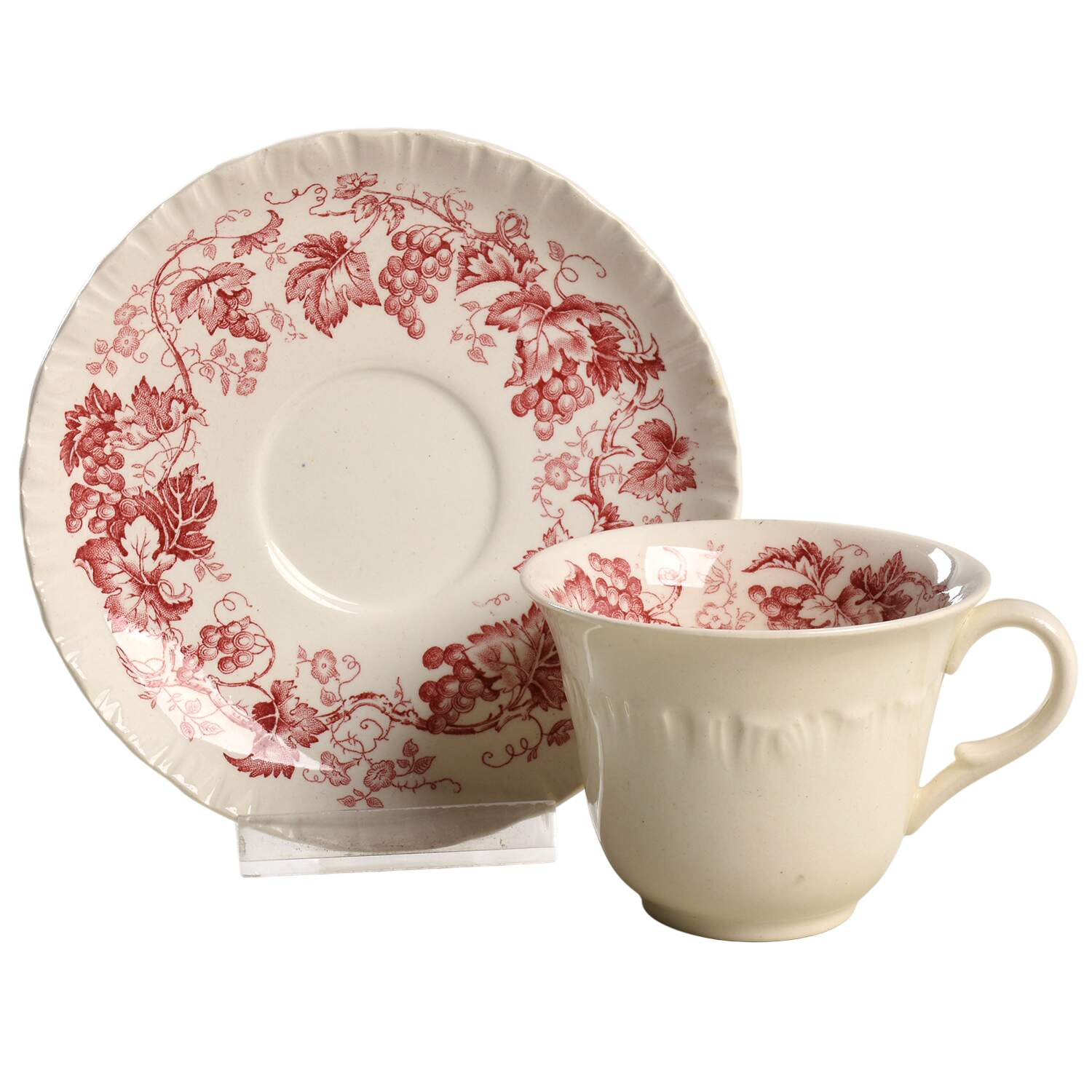 Old Vine Crimson Flat Demitasse Cup & Saucer Set by Wedgwood-1