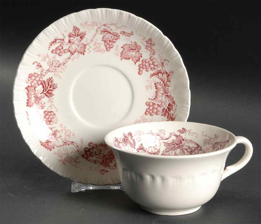 Old Vine Crimson Flat Cup & Saucer Set by Wedgwood-1