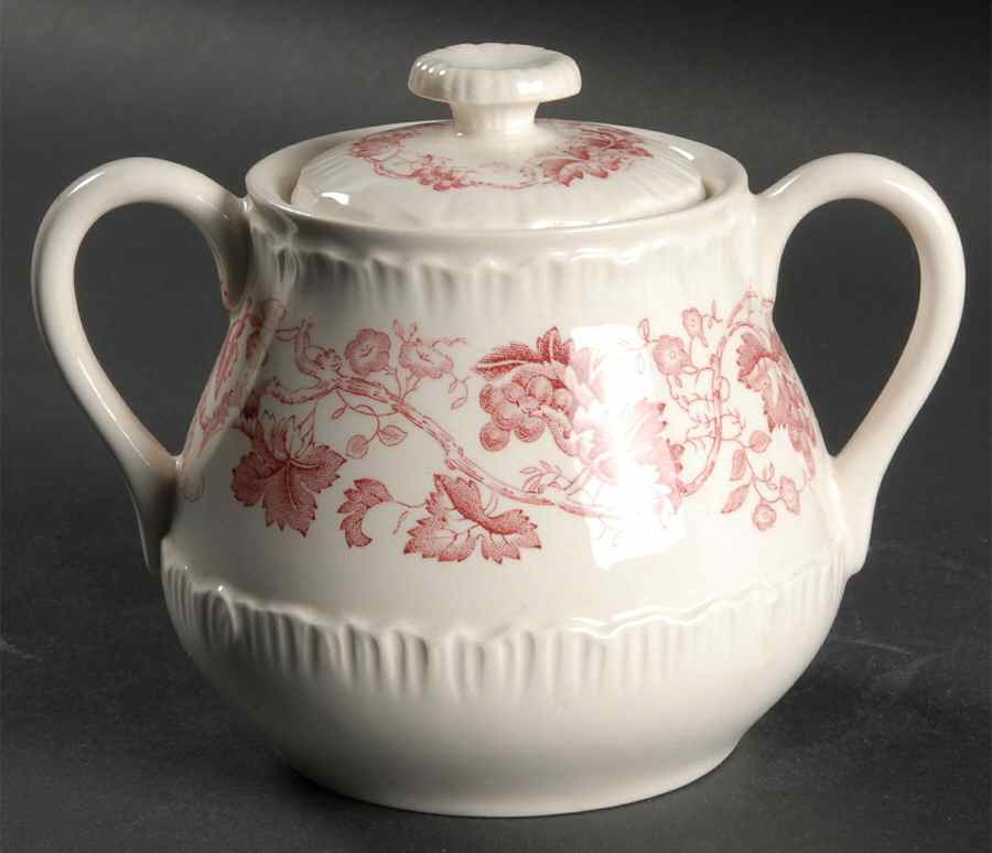 Old Vine Crimson Sugar Bowl & Lid by Wedgwood-1