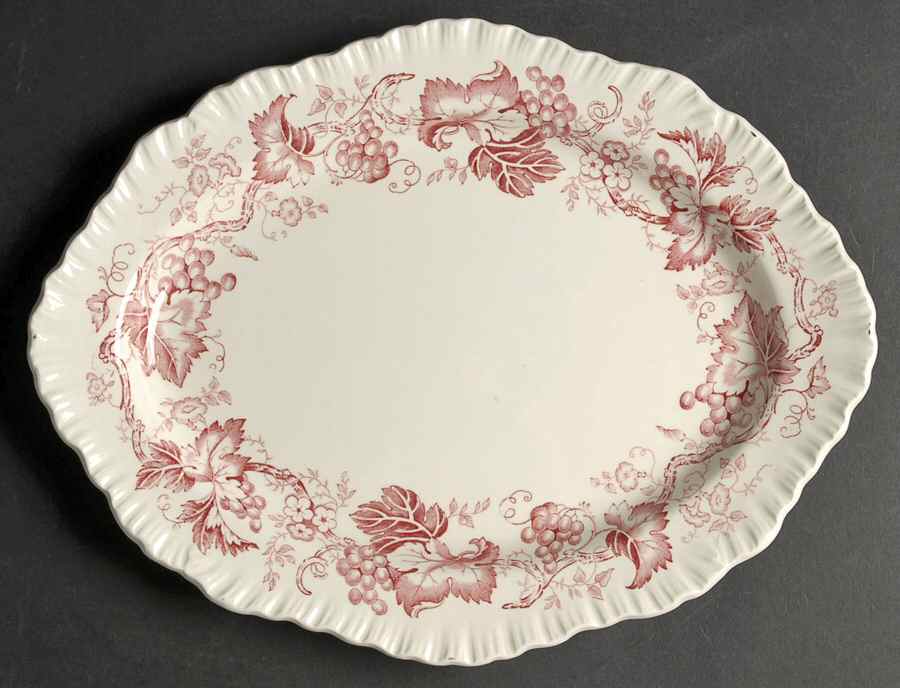 Old Vine Crimson 11" Oval Serving Platter by Wedgwood-1