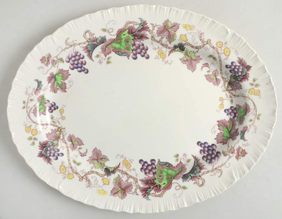 Old Vine Purple Multicolor 14" Oval Serving Platter by Wedgwood-1