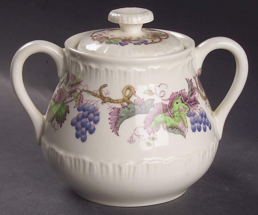 Old Vine Purple Multicolor Sugar Bowl & Lid by Wedgwood-1
