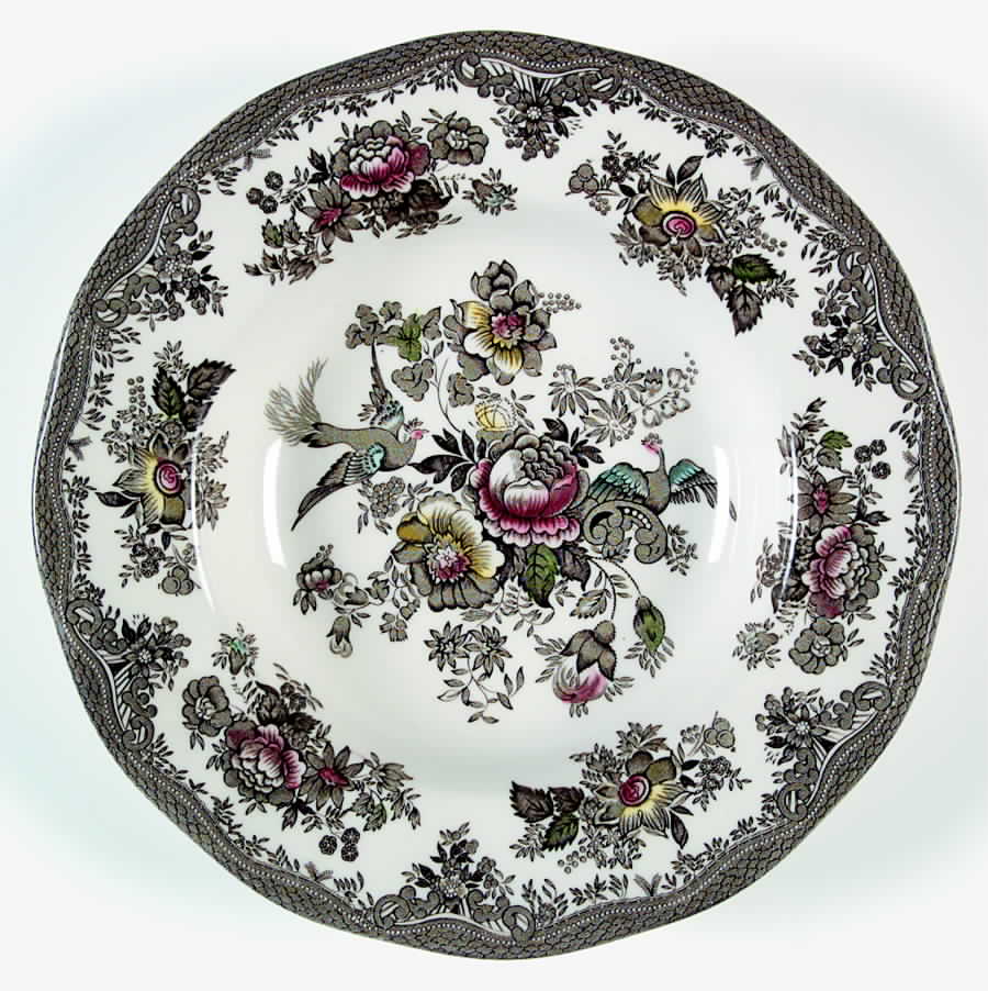 Oriental Pheasant Brown Multicolor Rim Soup Bowl by Wedgwood-1