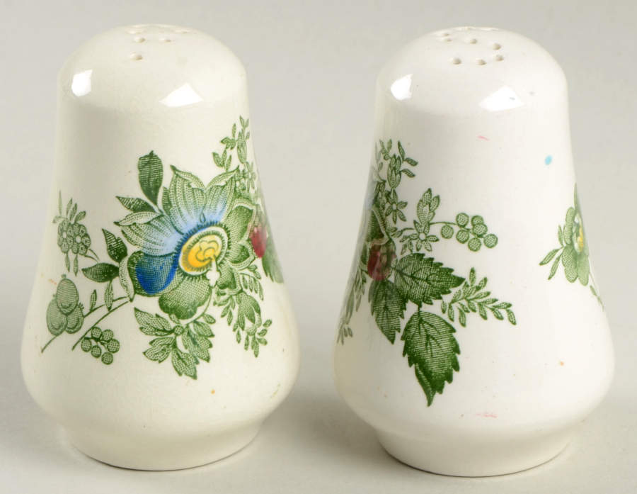 Oriental Pheasant Green Salt & Pepper Set by Wedgwood-1