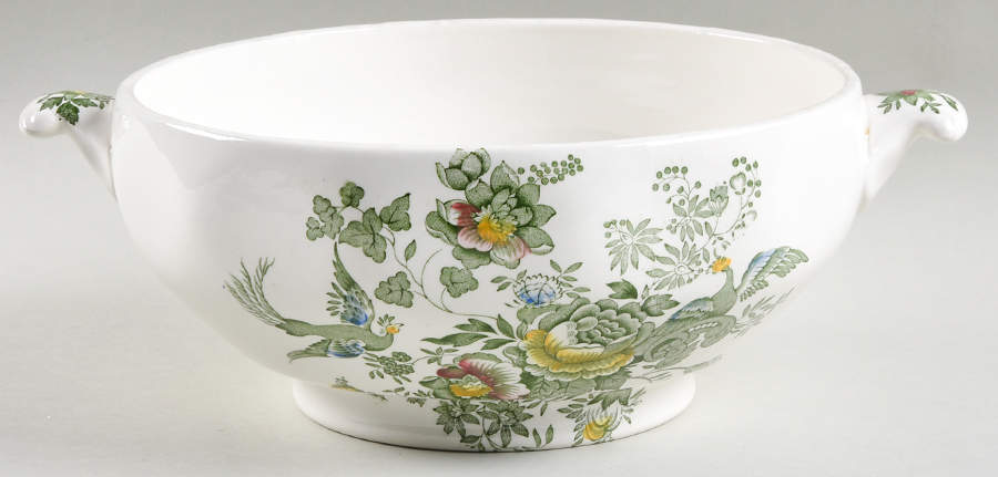 Oriental Pheasant Green Tureen No Lid by Wedgwood-1
