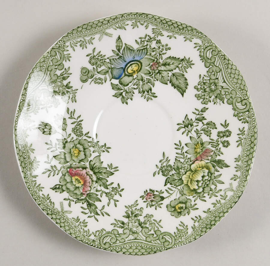 Oriental Pheasant Green Saucer by Wedgwood-1