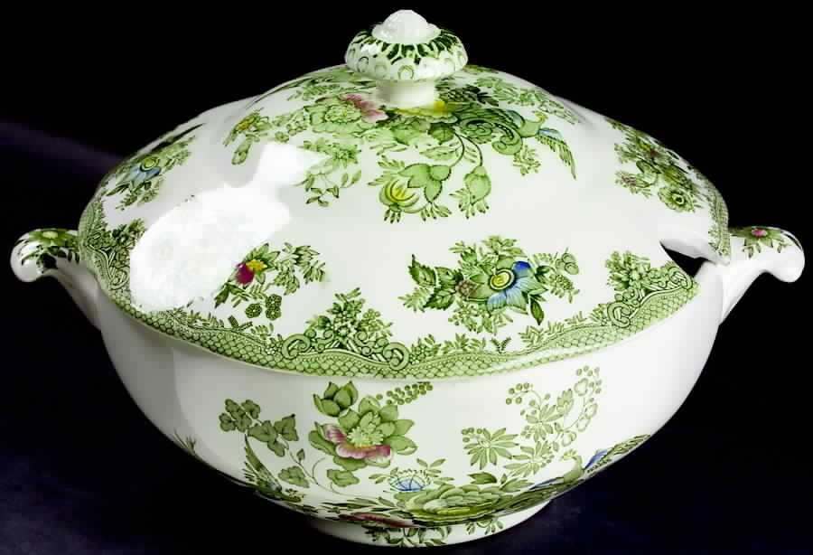 Oriental Pheasant Green Tureen &  Lid by Wedgwood-1