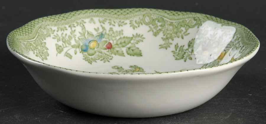 Oriental Pheasant Green Fruit/Dessert (Sauce) Bowl by Wedgwood-1