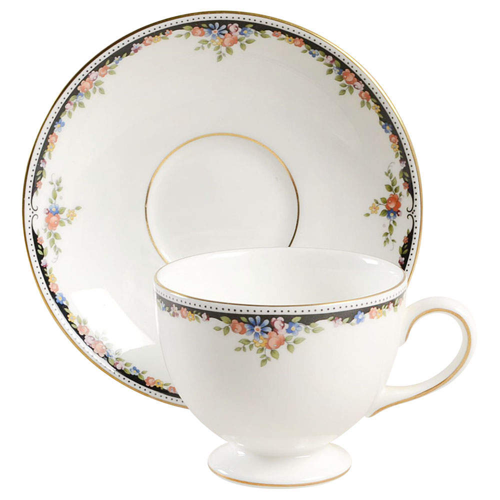 Osborne Leigh Shape Footed Cup & Saucer Set by Wedgwood-1