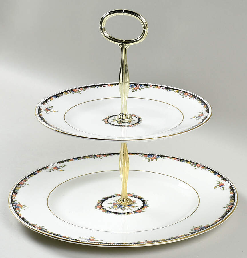 Osborne 6 5/8"-10"  2 Tiered Serving Tray (Dp, Sp) HC by Wedgwood-1