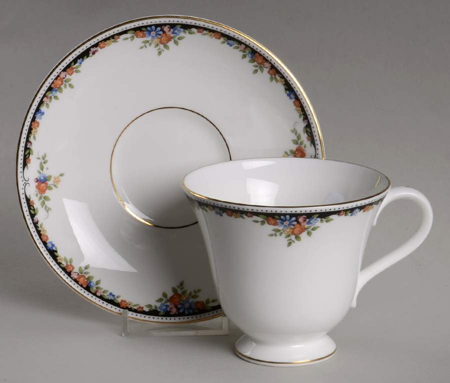 Osborne Victoria Shape Footed Cup & Saucer Set by Wedgwood-1