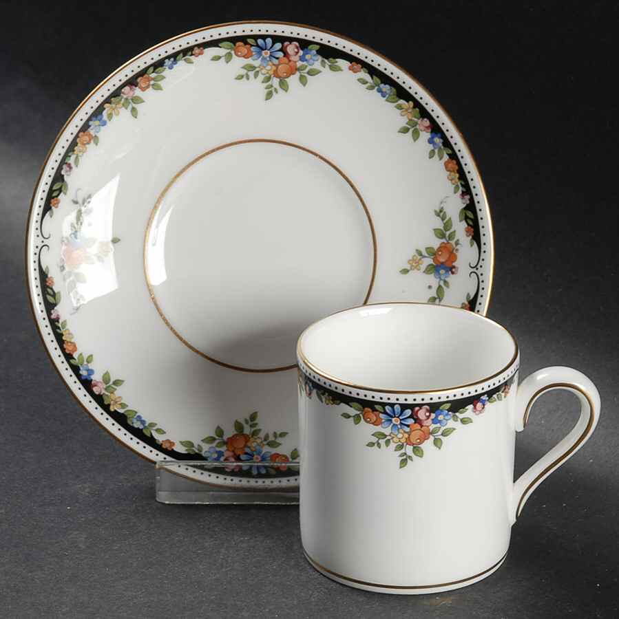 Osborne Bond Shape Demitasse Cup and Saucer Set by Wedgwood-1