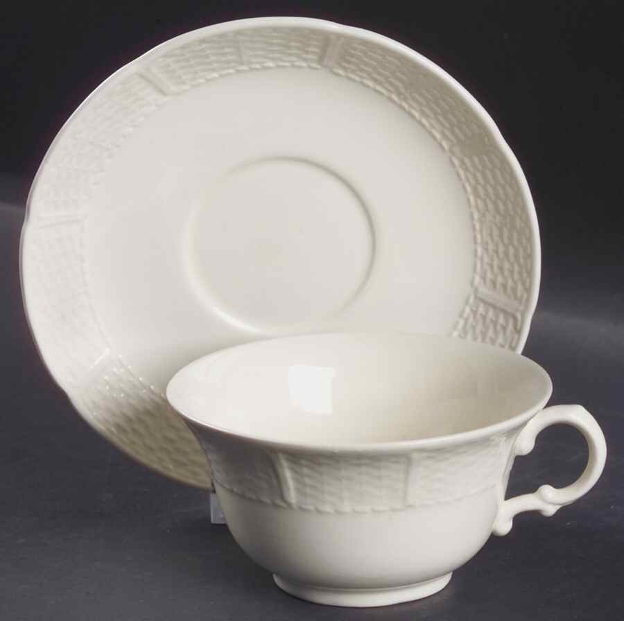 Osier Flat Cup & Saucer Set by Wedgwood-1