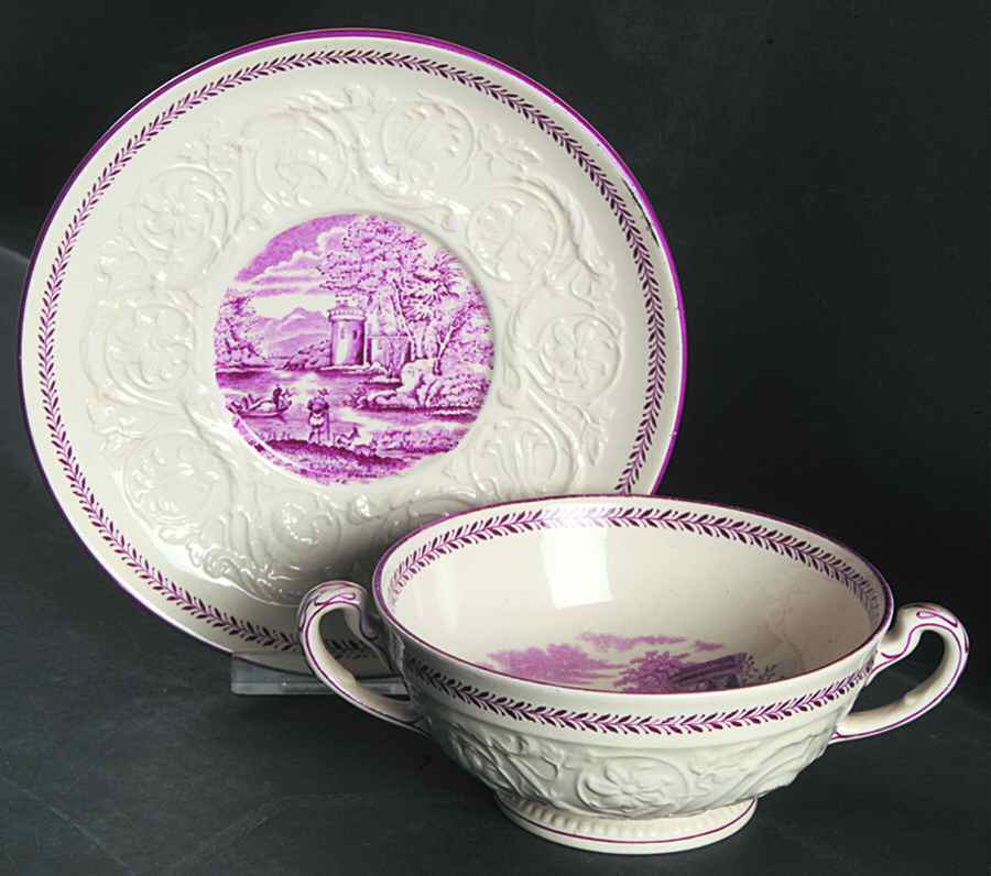 Paignton Footed Cream Soup Bowl & Saucer Set by Wedgwood-1