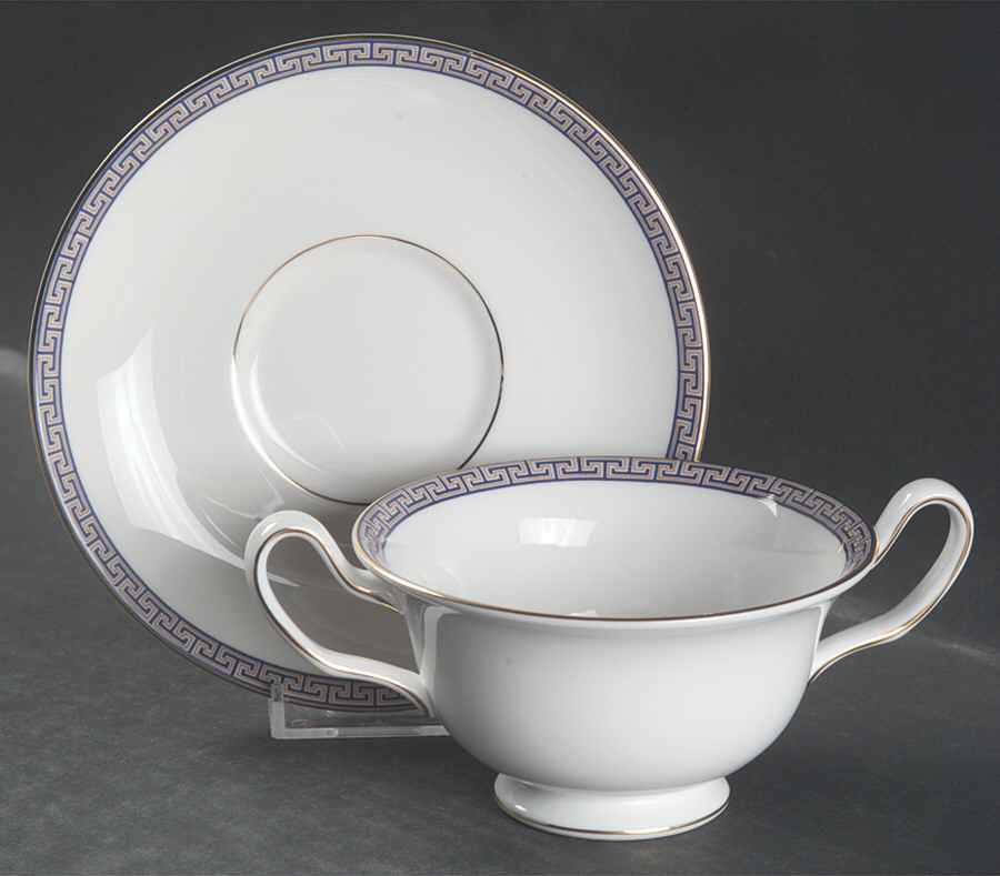 Palatia Footed Cream Soup Bowl & Saucer Set by Wedgwood-1