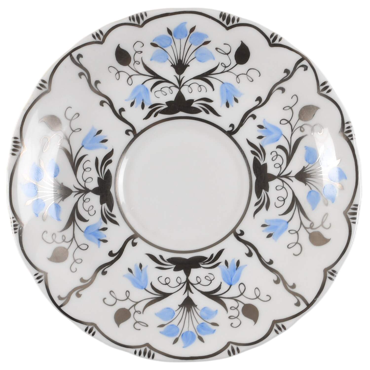 Papyrus Blue and Silver Saucer for Cream Soup Bowl by Wedgwood-1