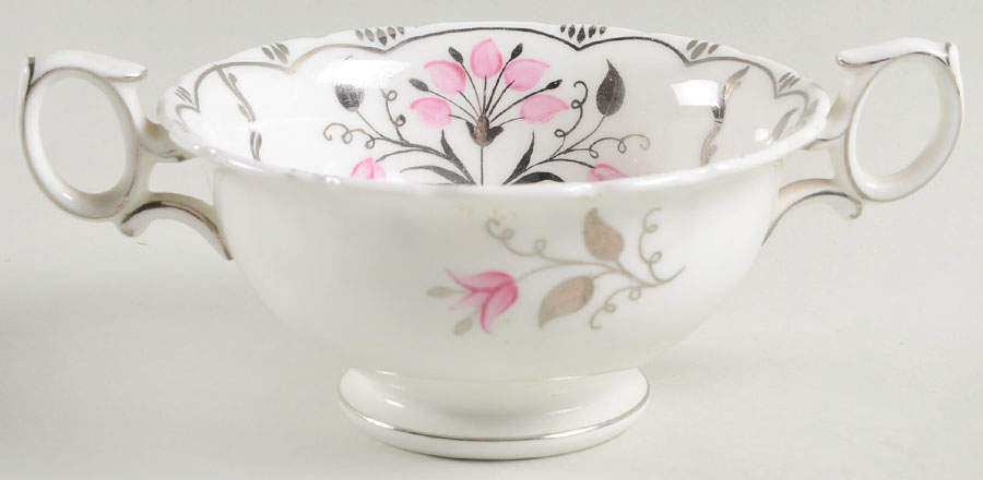 Papyrus Pink Footed Cream Soup Bowl by Wedgwood-1