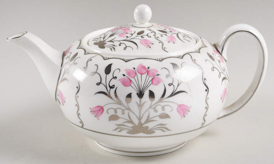 Papyrus Pink Teapot & Lid by Wedgwood-1