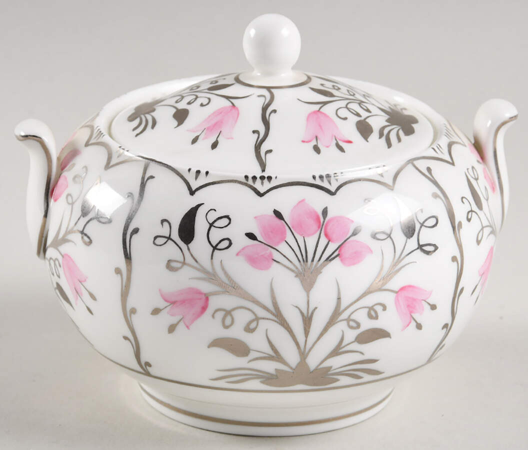 Papyrus Pink Sugar Bowl & Lid by Wedgwood-1