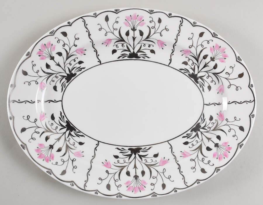 Papyrus Pink 15" Oval Serving Platter by Wedgwood-1