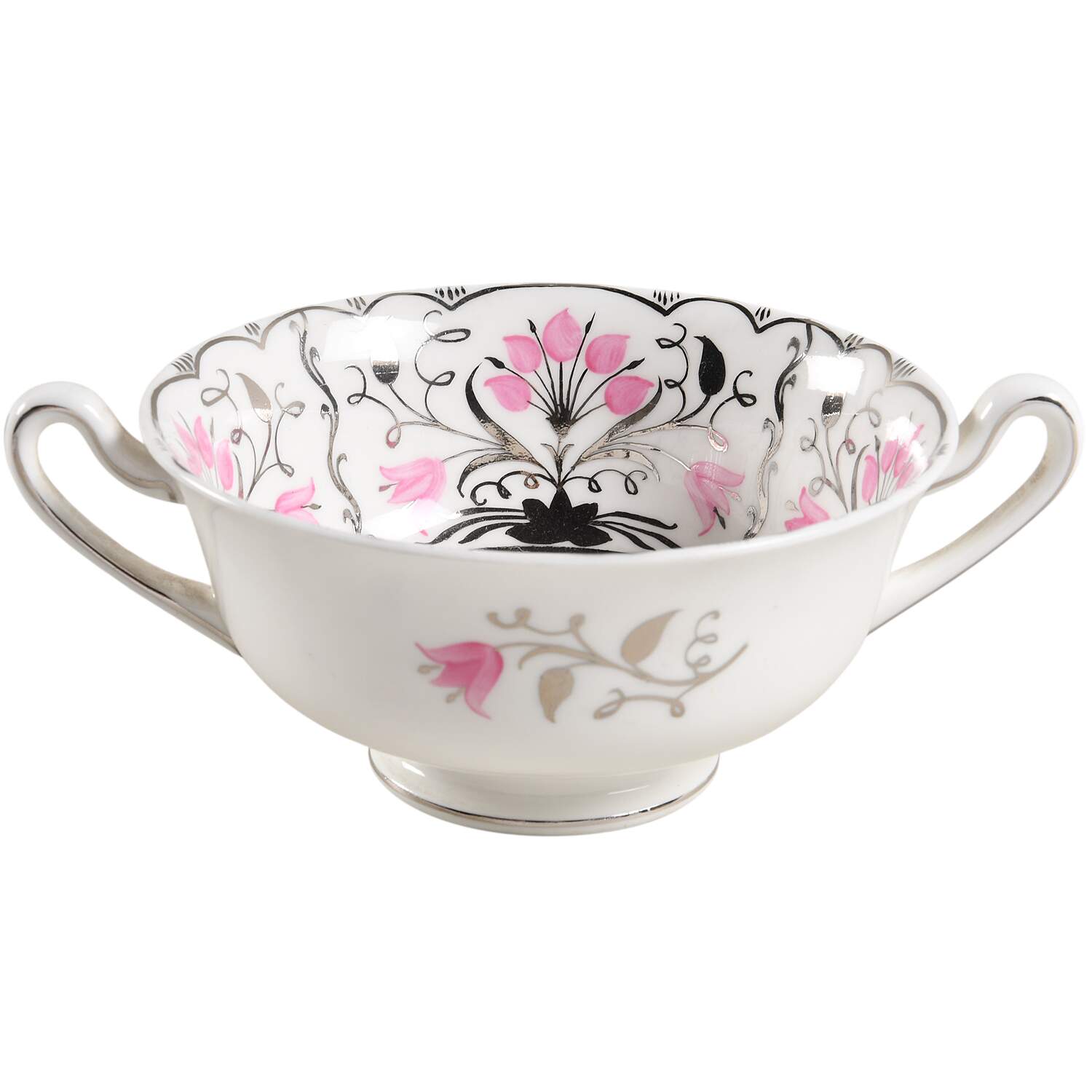 Papyrus Pink Flat Cream Soup Bowl by Wedgwood-1