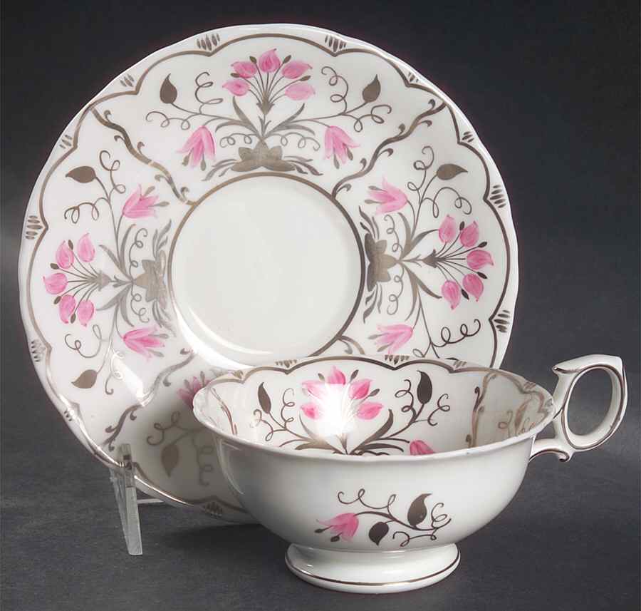 Papyrus Pink Footed Cup & Saucer Set by Wedgwood-1