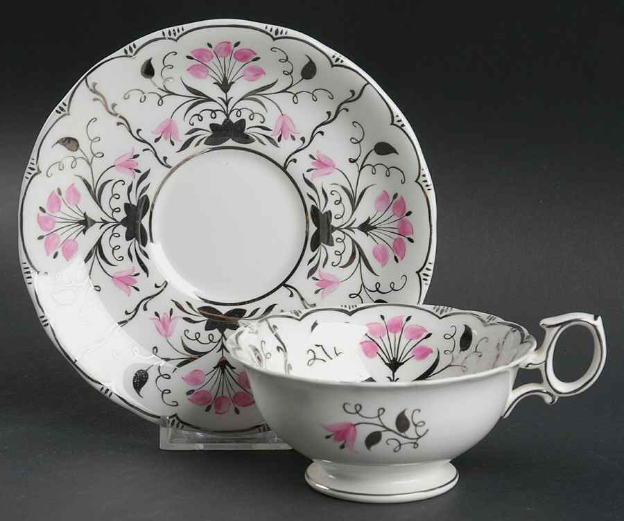 Papyrus Pink Footed Cup & Saucer Set by Wedgwood-1