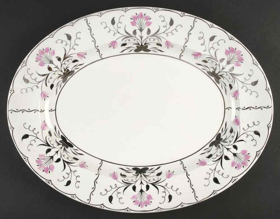 Papyrus Pink 17" Oval Serving Platter by Wedgwood-1