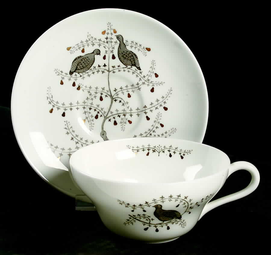 Partridge In A Pear Tree Flat Cup & Saucer Set by Wedgwood-1