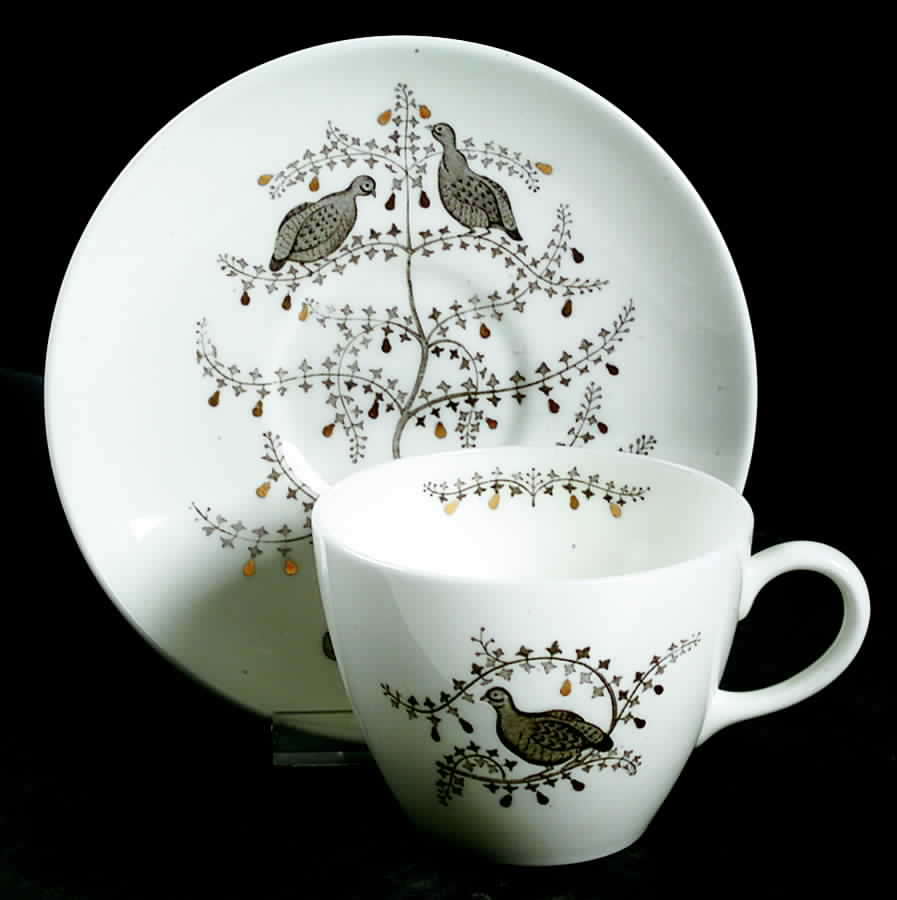 Partridge In A Pear Tree Flat Cup & Saucer Set by Wedgwood-1