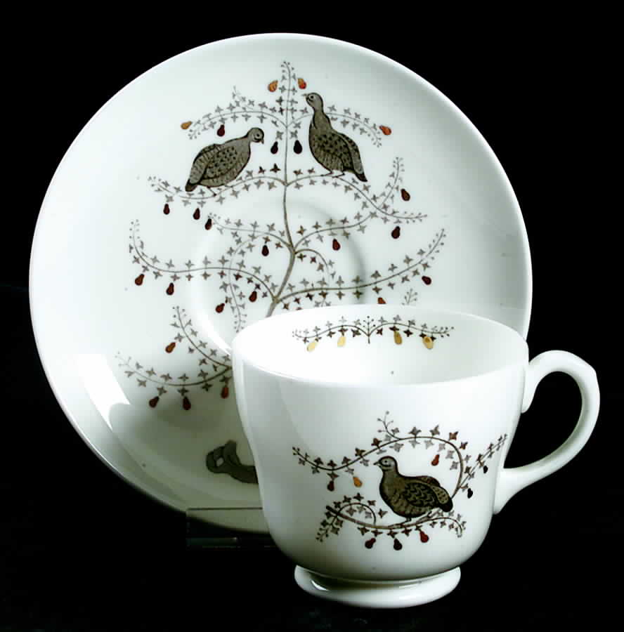 Partridge In A Pear Tree Footed Cup & Saucer Set by Wedgwood-1