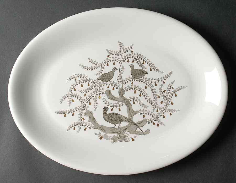 Partridge In A Pear Tree 15" Oval Serving Platter by Wedgwood-1