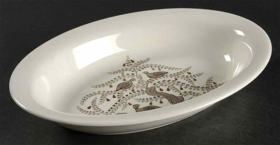 Partridge In A Pear Tree 9" Oval Vegetable Bowl by Wedgwood-1