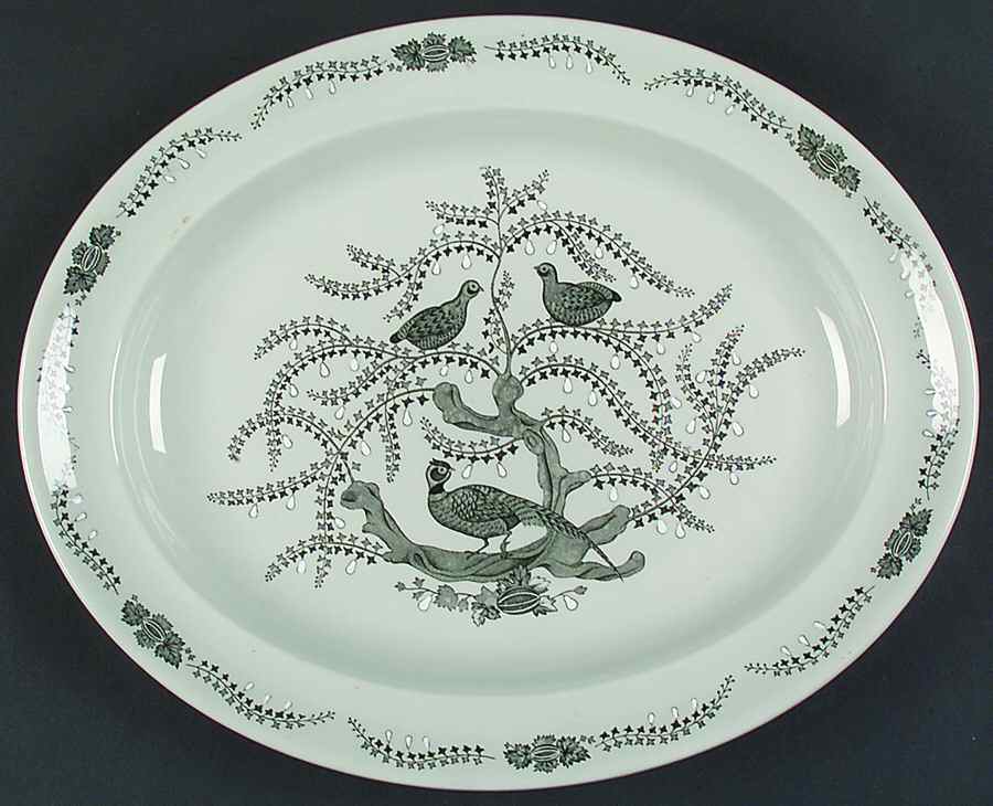 Partridge In A Pear Tree 14" Oval Serving Platter by Wedgwood-1