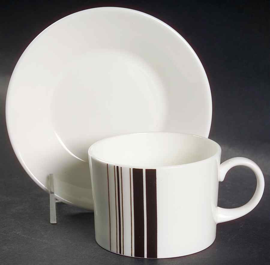 Parallels Flat Cup & Saucer Set by Wedgwood-1