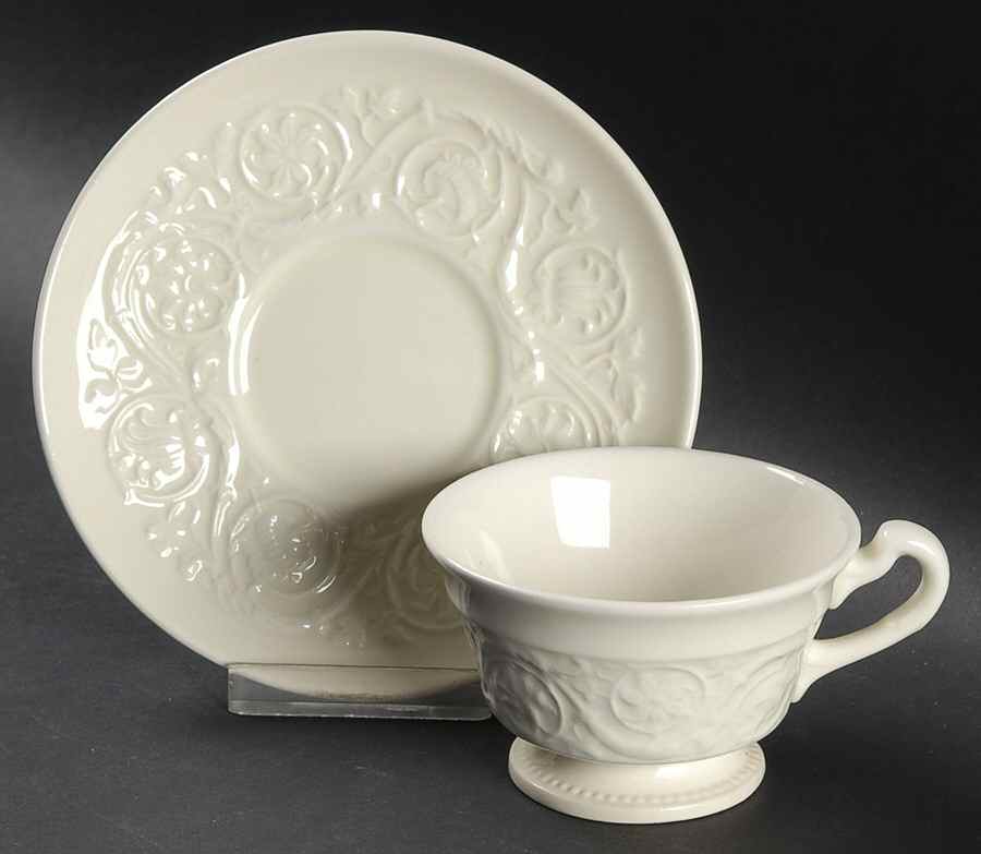 Patrician (Old, 1927-1986) Footed Cup & Saucer Set by Wedgwood-1